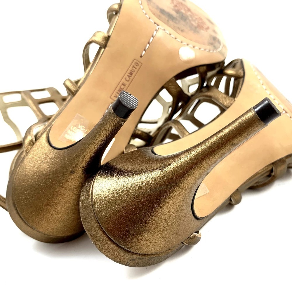❌SOLD❌VINCE CAMUTO gold leather caged high heel shoes - Picture 6 of 16